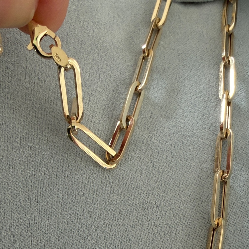 Baby Gold 14k Large Paperclip Necklace - Picture 6 of 6